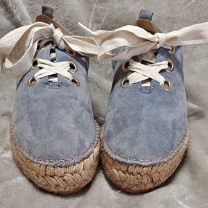 Eric Michael Blue Suede Espadrille Shoes size 38/8